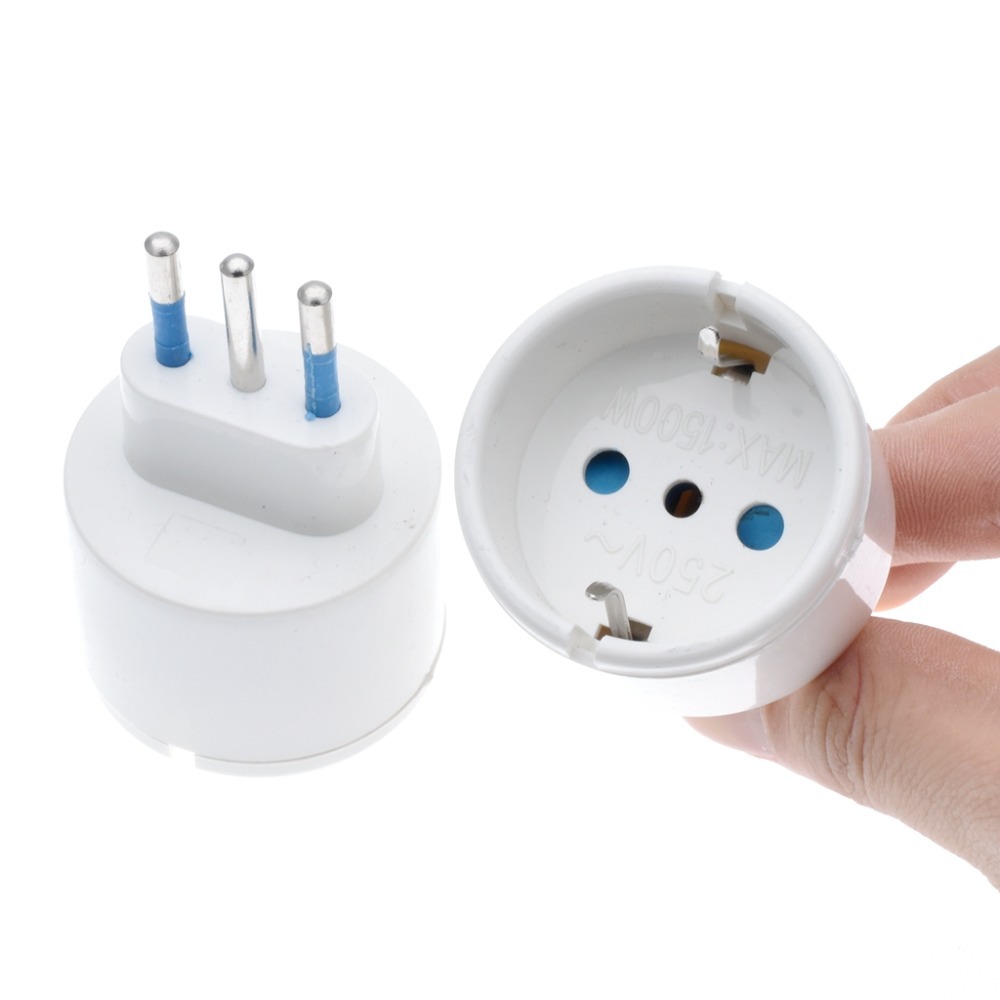 意大利标转换插头欧规德标圆孔插座适用于意大利智利电器出国旅行
