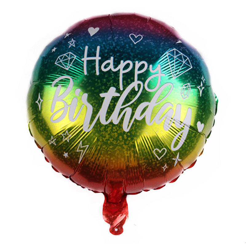 New 18-Inch round Happy Birthday Aluminum Balloon Birthday Party Decoration Balloon Wholesale Balloon