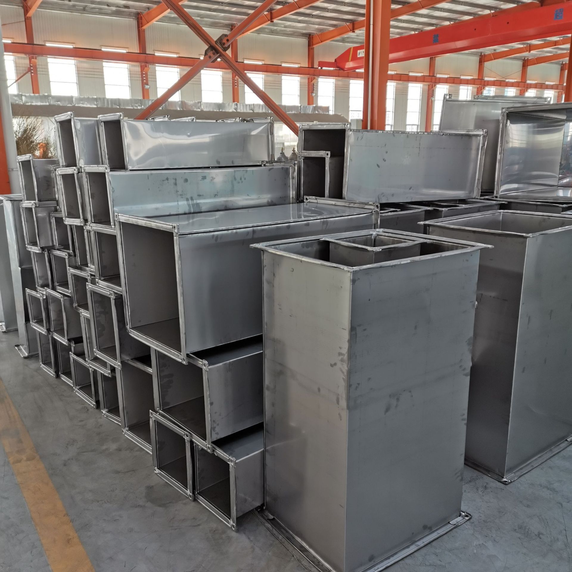 定制 高气密焊接弯头变径偏心风管 密闭肋风管 碳钢人防通风管道