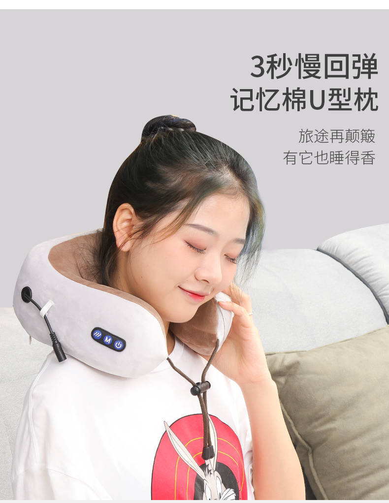 电动按摩枕 家用车载颈部按摩仪 多功能磁疗电动揉捏颈椎仪按摩器
