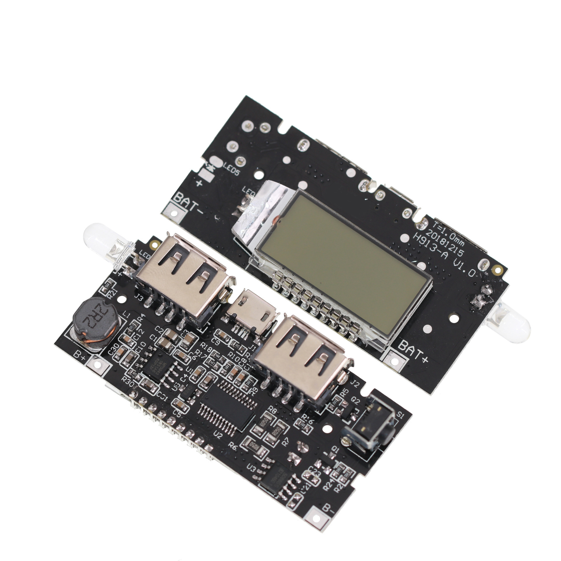 18650充电宝模块移动电源升压diy锂电池数显双usb输出充电板主板