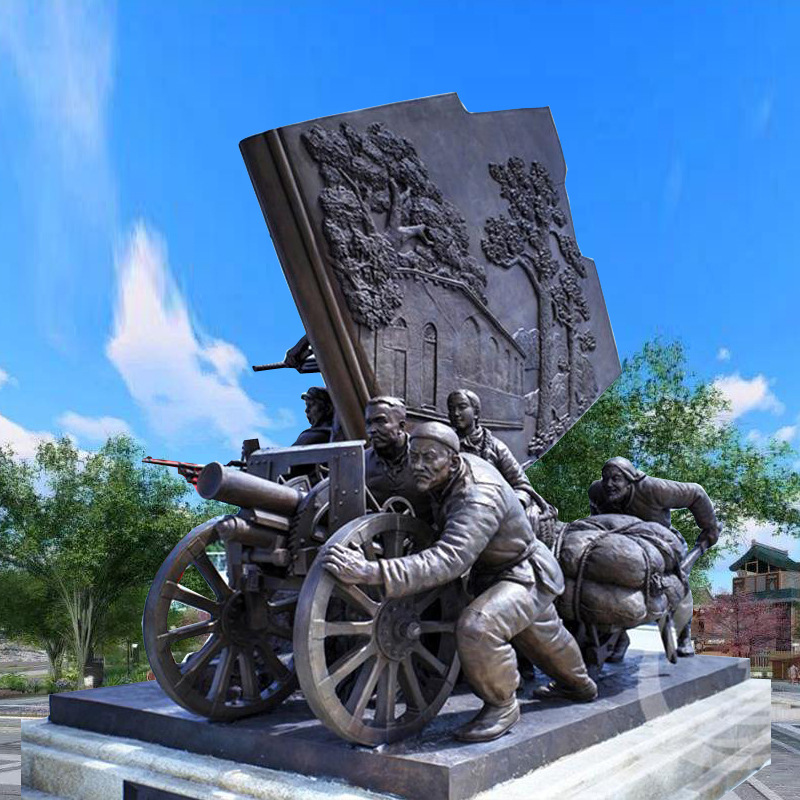 大理石红军八路军抗日战争 抗战群雕 陵园雕塑