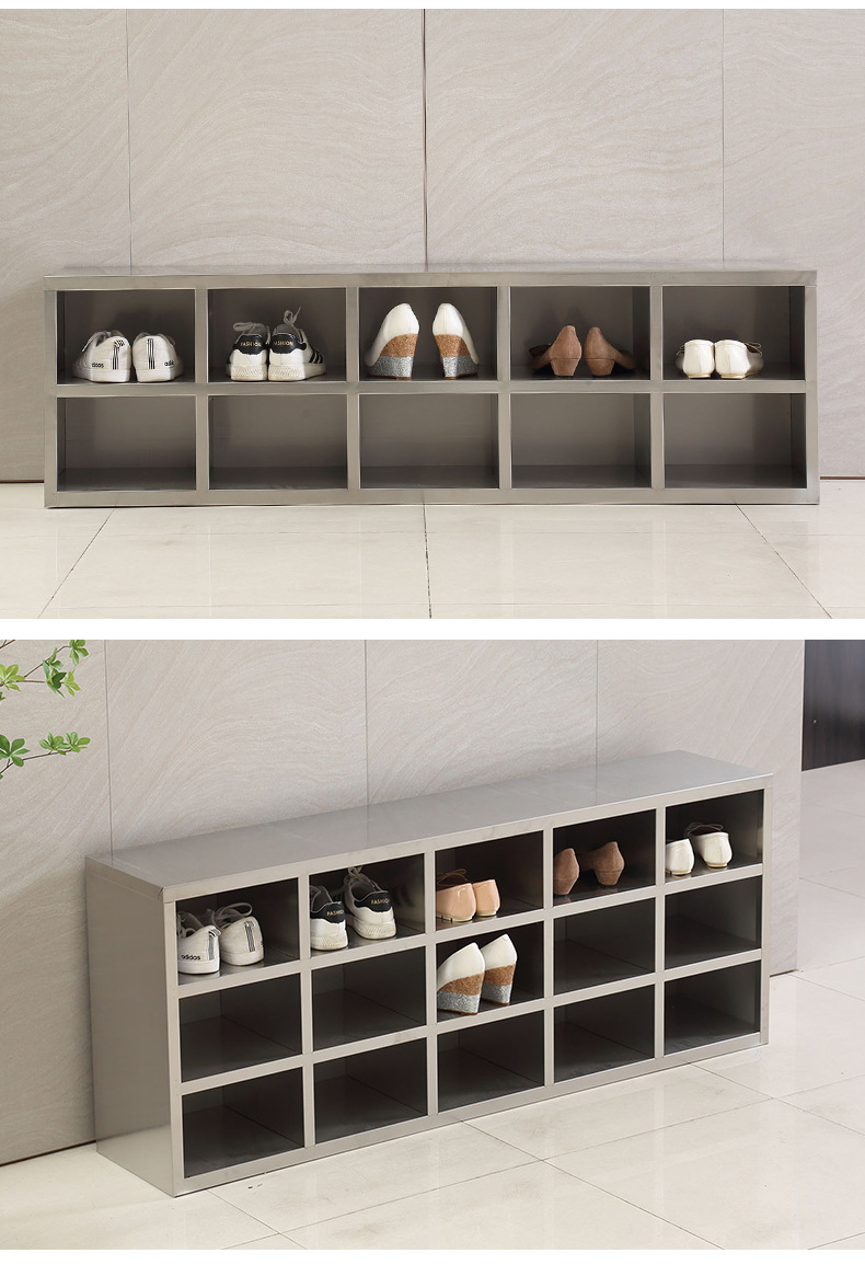 加厚304不锈钢鞋柜实验室净化车间无尘鞋柜员工储物柜单双面鞋柜