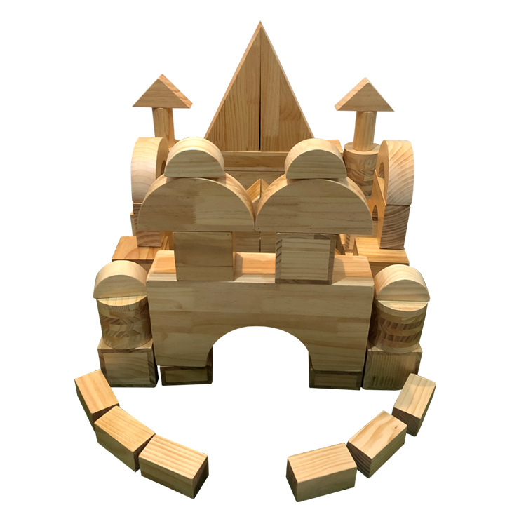 幼儿园48件大型户外构建空心原木积木 防腐蚀新西兰松木积木