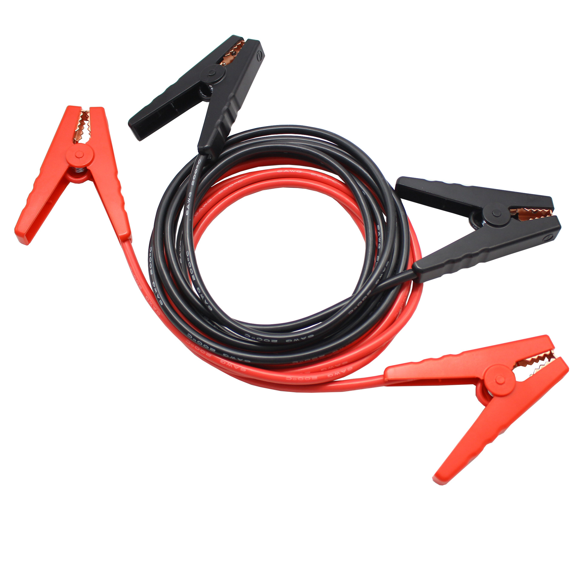 6awg硅胶线汽车车载电瓶鳄鱼夹子 汽车电瓶线搭火线纯铜加粗3米