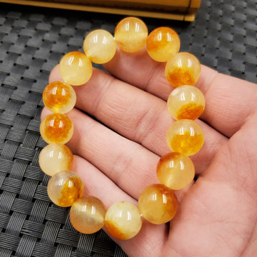 批发玉石手链优化黄龙玉圆珠手链12毫米石英岩玉手链玉手链手串