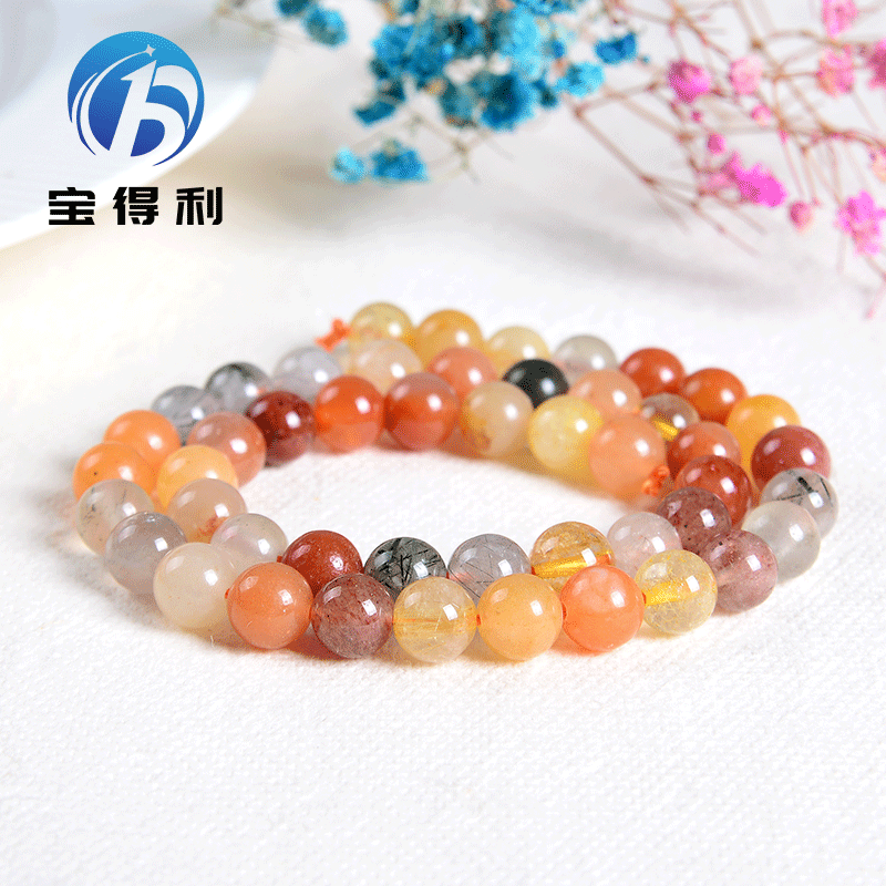 混色福禄寿项链女 唯美半透明水晶项饰 古典玛瑙珠宝首饰工厂批发