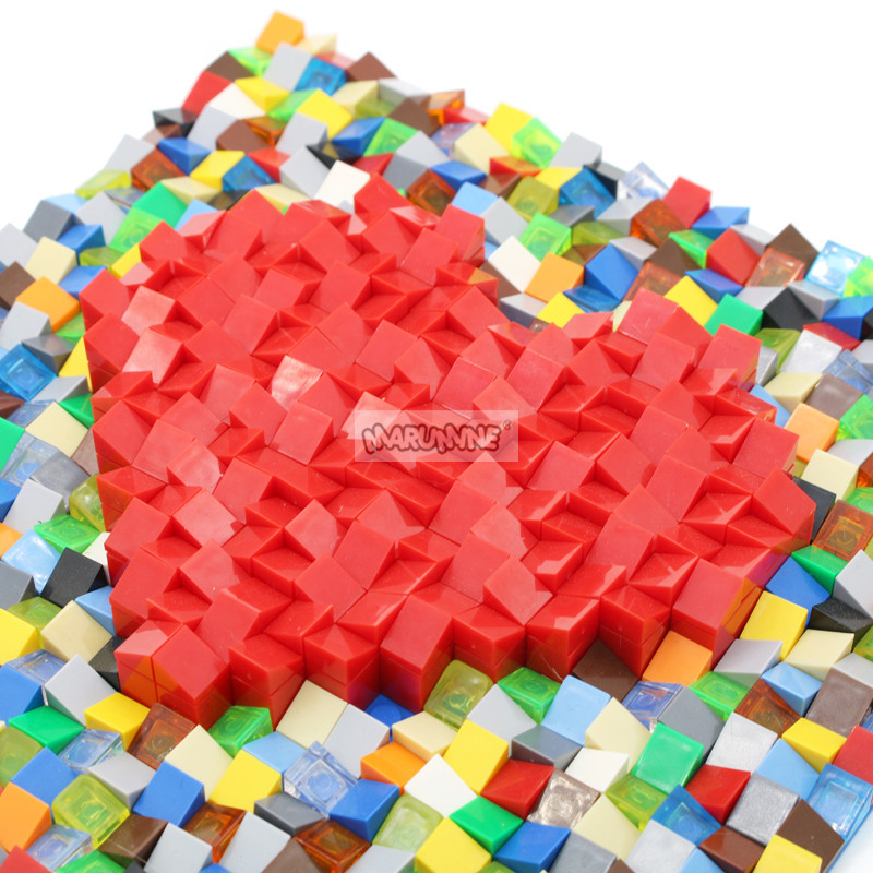 立体爱心小颗粒积木50746 diy创意拼图 心形像素画摆件自拼641pcs