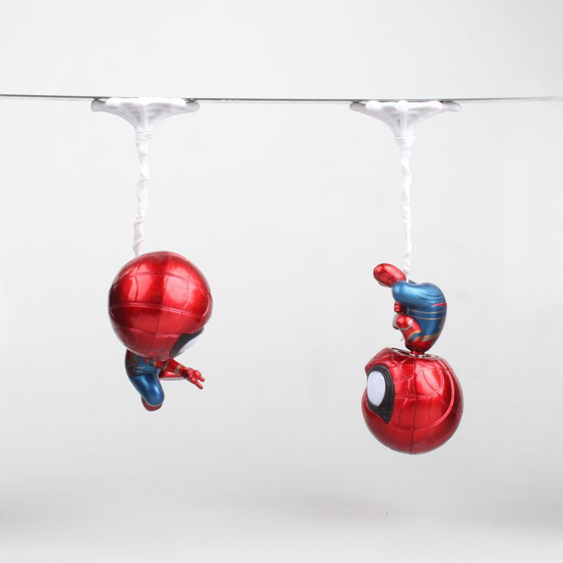 复联3 英雄归来 q版摇头 倒挂蜘蛛侠 吊绳子车载 手办