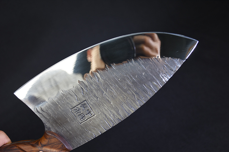 弧形尖头锋利切片刀龙泉鬼手作古锻手工锻打老式家用菜刀厨师刀具