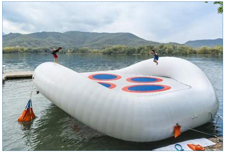 【充气蹦床桥】定制户外娱乐设备蹦床桥 移动水上乐园充气蹦床桥