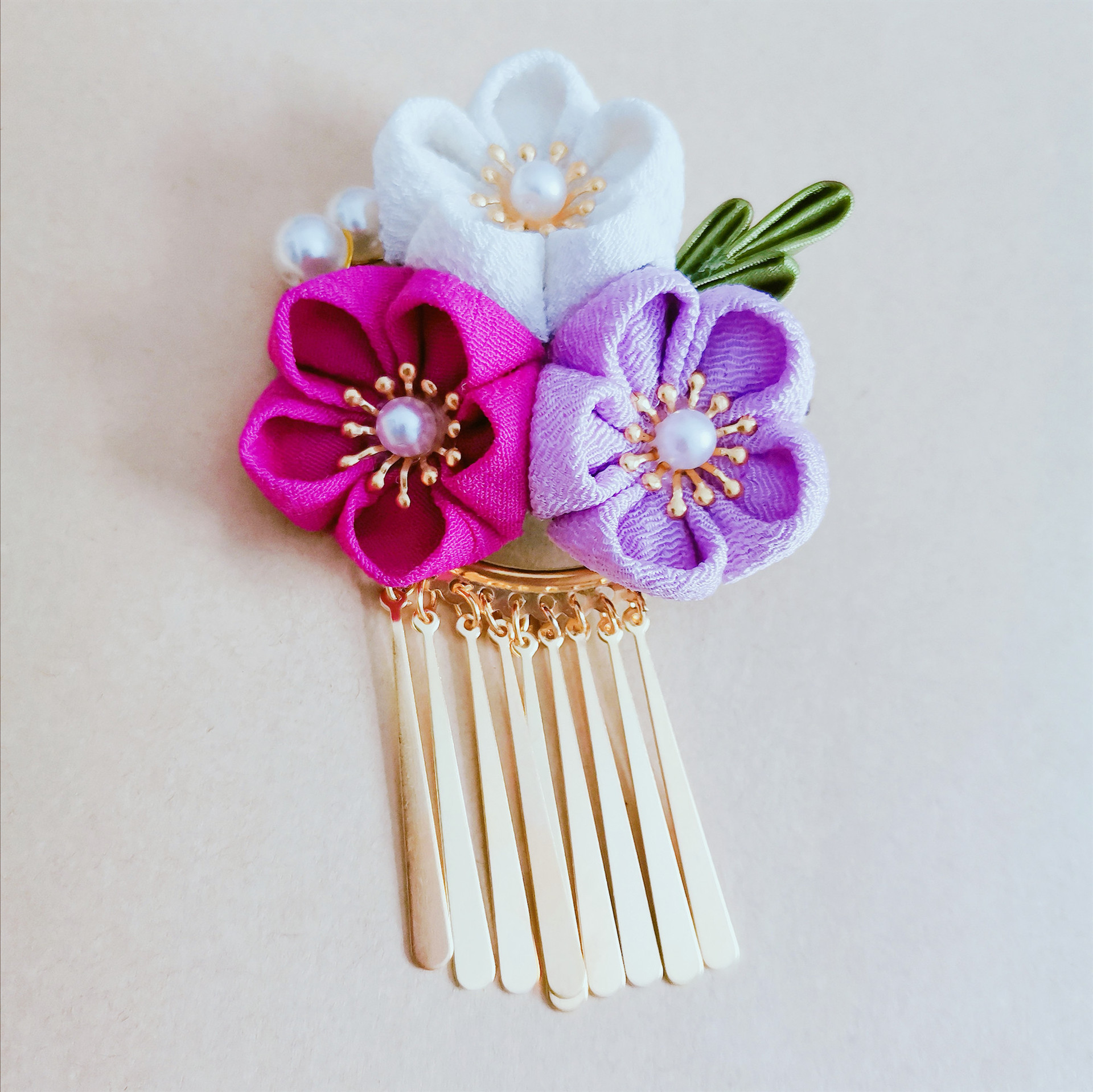 【花言】和风边夹手工发夹和服细工发饰写真摄影头饰 滴片