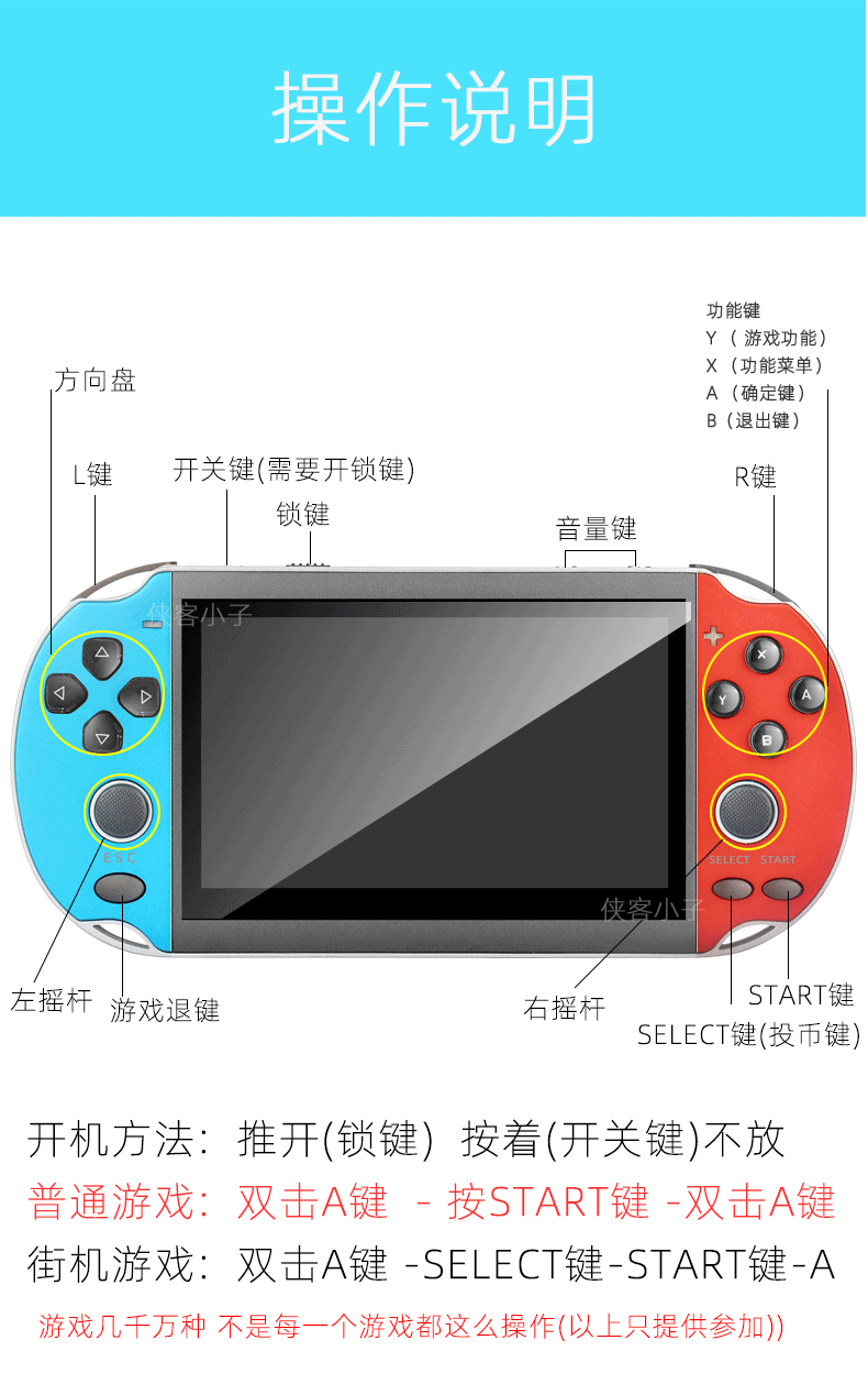 3寸 8g双摇杆psp掌上电子小游戏机snes街机非switch