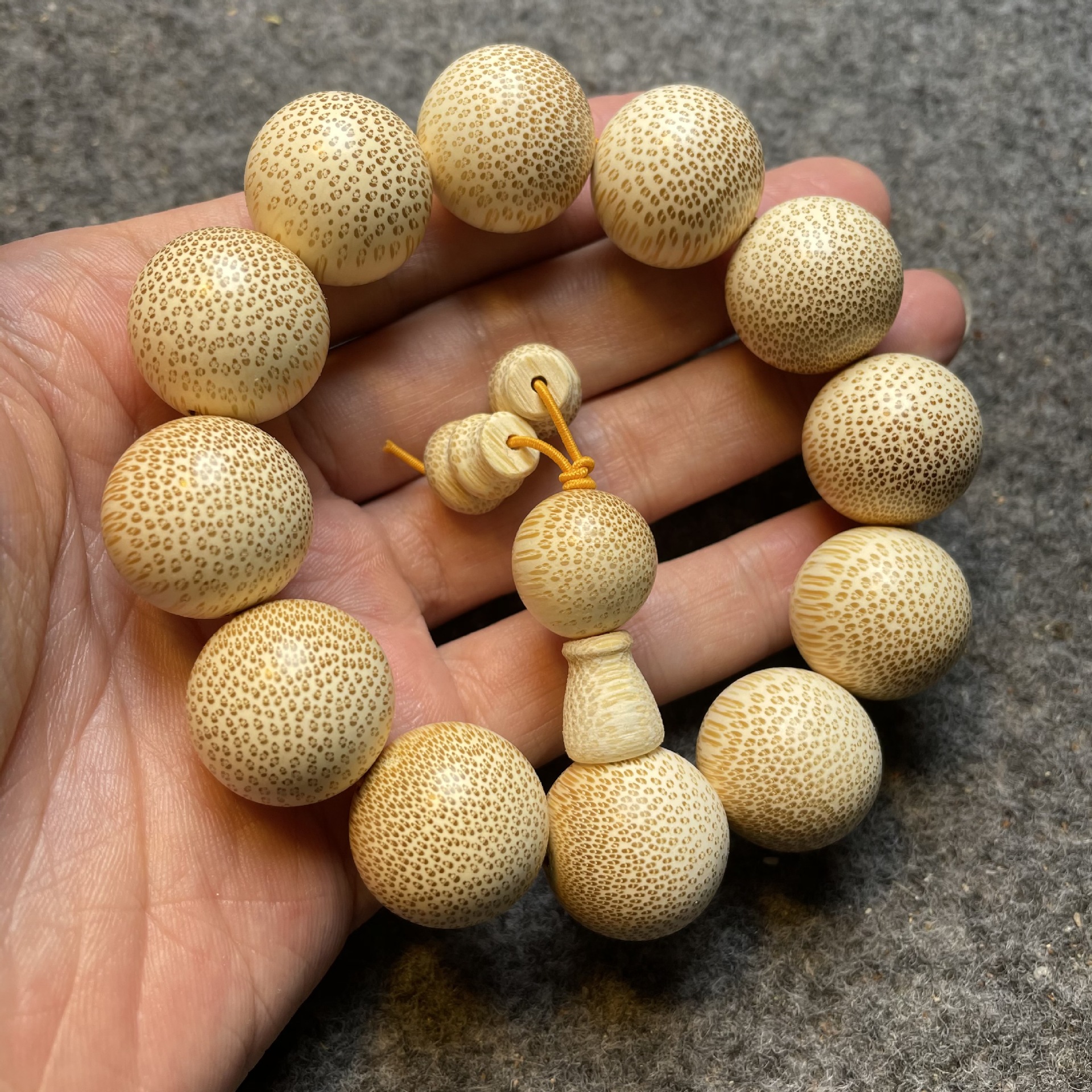 龙血金丝竹手串佛珠手链蛇纹木手链老料高密竹子竹质佛珠文玩首饰