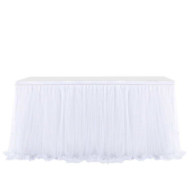 Cross-Border Party Wedding Decoration Hotel Meeting Tablecloth Wedding Mesh Table Skirt Cake Table Skirt Dessert Table Tutu Yarn