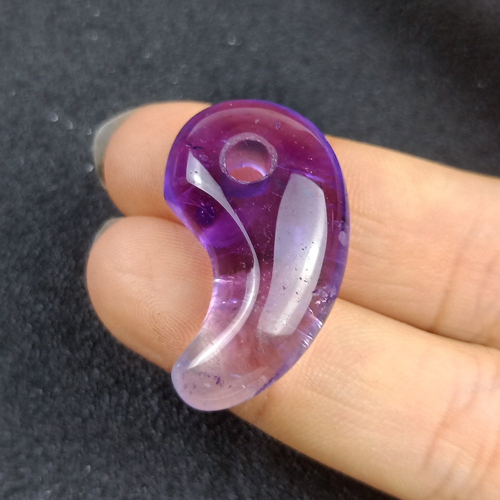 天然紫水晶勾玉吊坠动漫阴阳师周边天狗茨木酒吞妖刀姬阴阳八卦