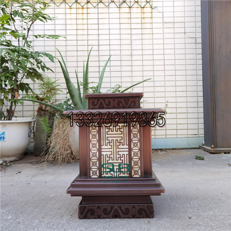 古建筑城墙柱头灯不锈钢仿铜拉丝宫灯云石景观步道灯小区大门灯柱