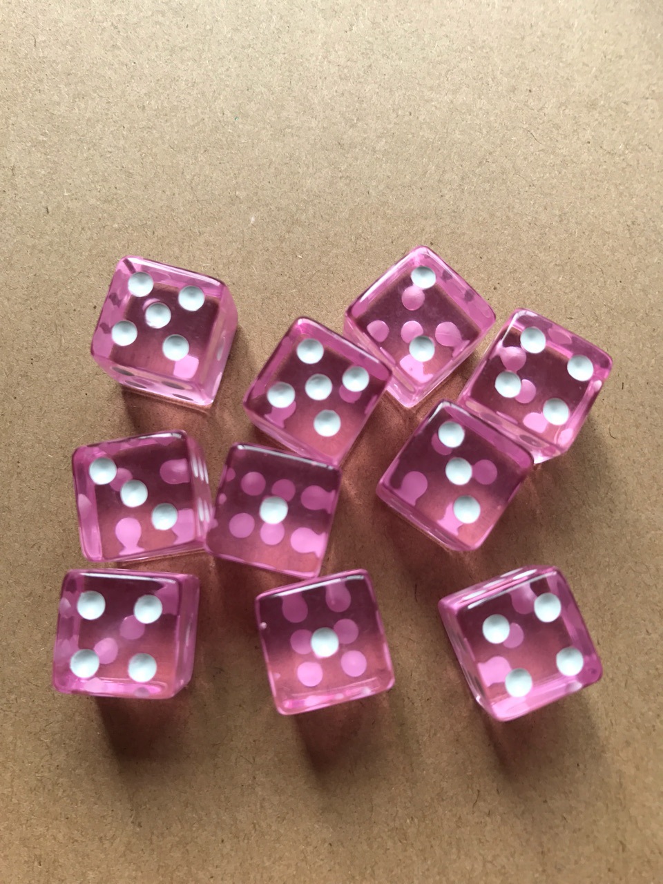 16mm透明方角点数骰子 1.6厘米色子 游戏亚克力骰子