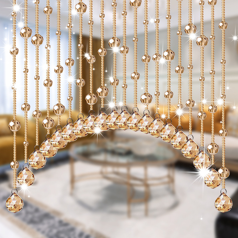 水晶珠帘隔断帘卧室客餐厅卫生间玄关装饰欧式新款成品半门帘子