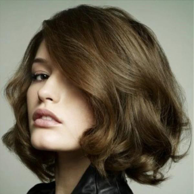 欧美假发女棕色蓬松短卷发欧美假发头套 现货一件代发