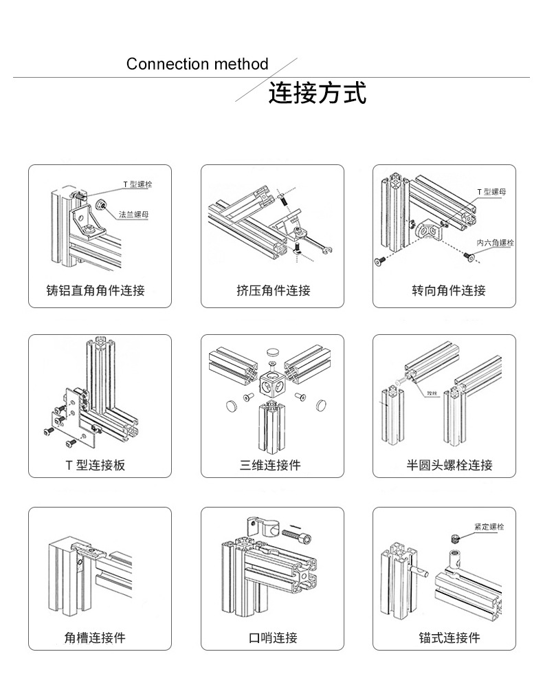 工业铝型材配件 l型连接板 t型连接板 拐角连接片 十字连接件钢板