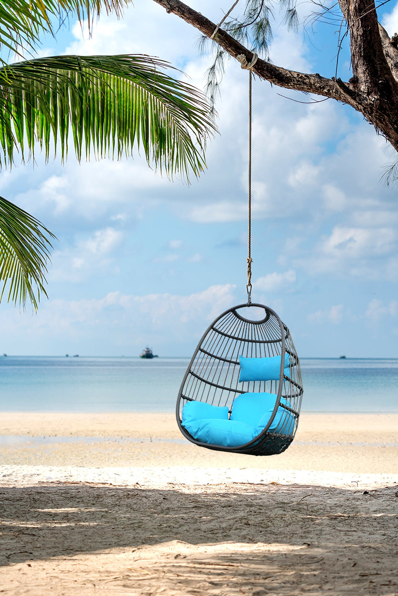 单人吊椅民宿公寓宿舍ins网红秋千椅懒人户外阳台pe藤编折叠吊篮