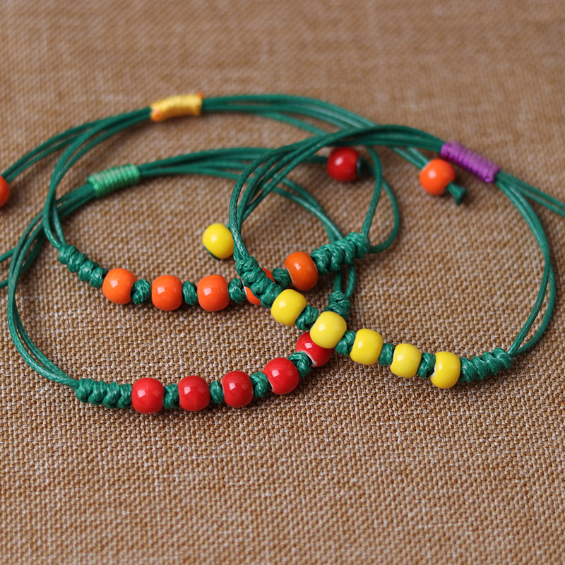 情侣手链女新款手饰编织手绳绿绳手串新年礼物闺蜜学生地摊货源