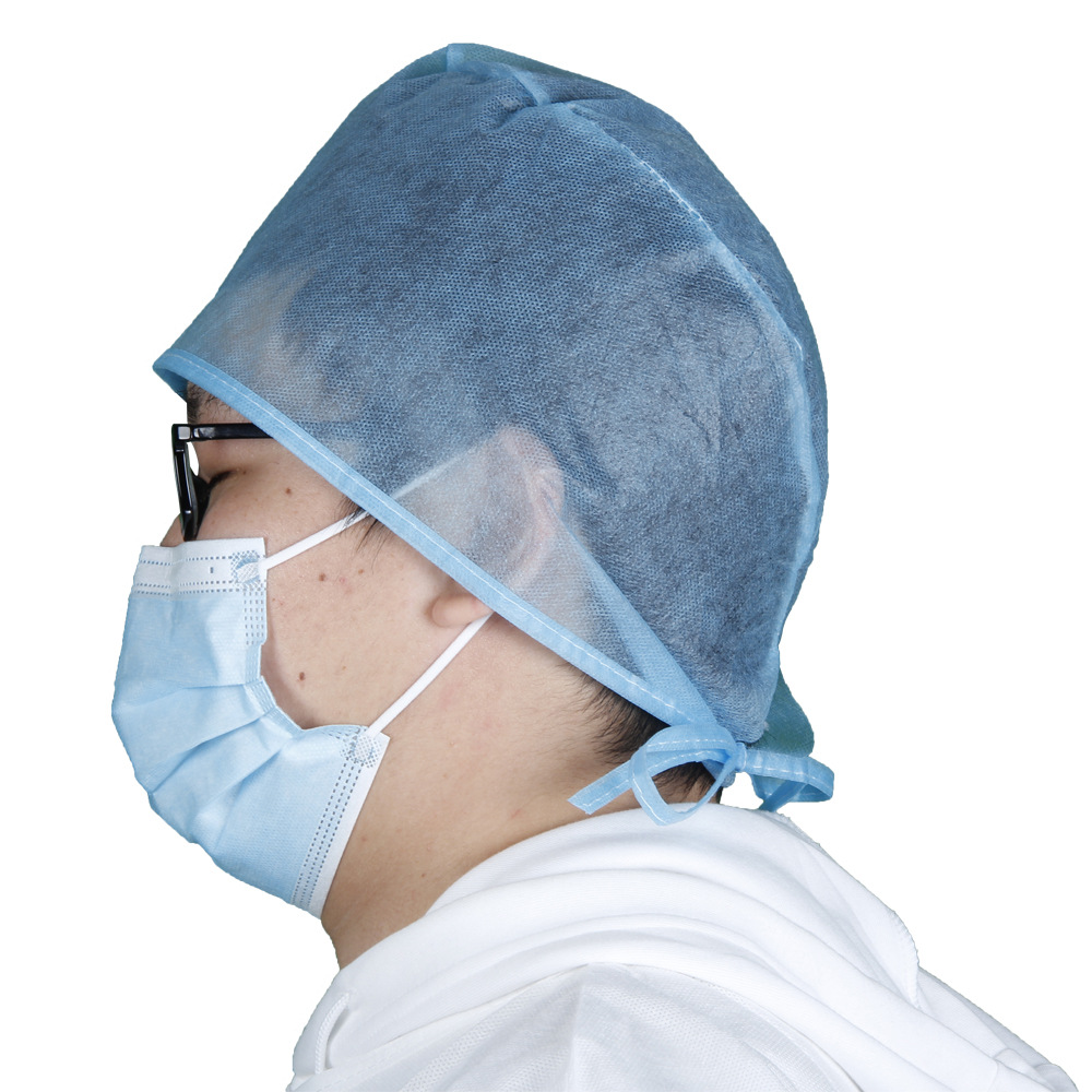 一次性无纺布绑带帽pp加厚系带 手术工厂帽防尘固定头套头罩透气