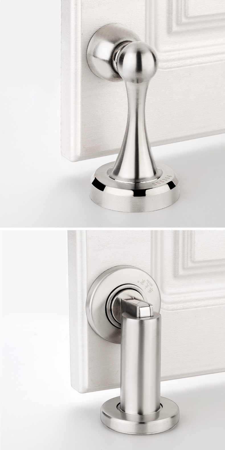 304不锈钢吸门器门吸地吸墙吸打孔卫生间门碰门阻强磁 防撞门挡