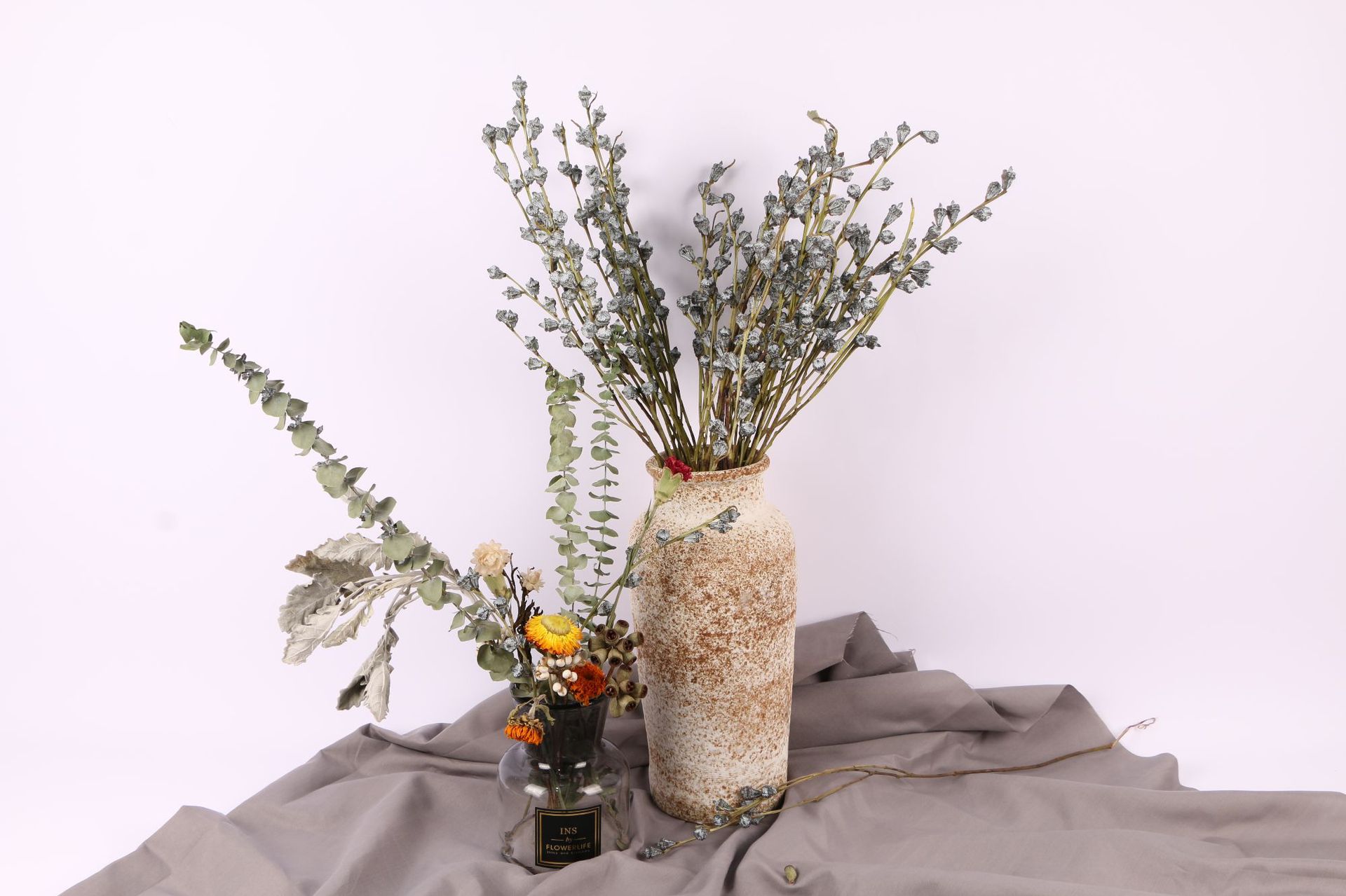 尤加利果蓝桉果插花花束现货diy日式复古森林系植物干花拍照道具