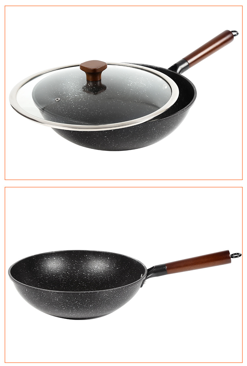 供应精铁不粘锅精铁复底不粘炒锅家用复底不粘锅