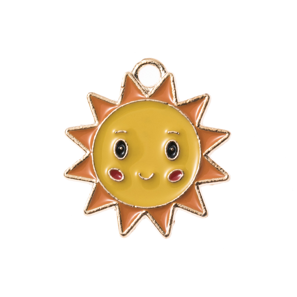 爆款菊花吊坠 diy手工饰品配件缺口小菊花太阳花项链手链吊坠挂件