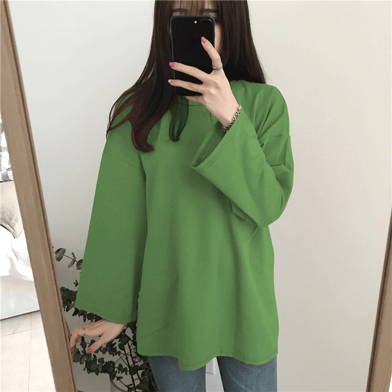 Autumn 2021 New Loose Korean Style Outer Wear Ins Fashionable Top Bottoming Shirt Inner Wear Long Sleeve T-shirt for Women Wholesale