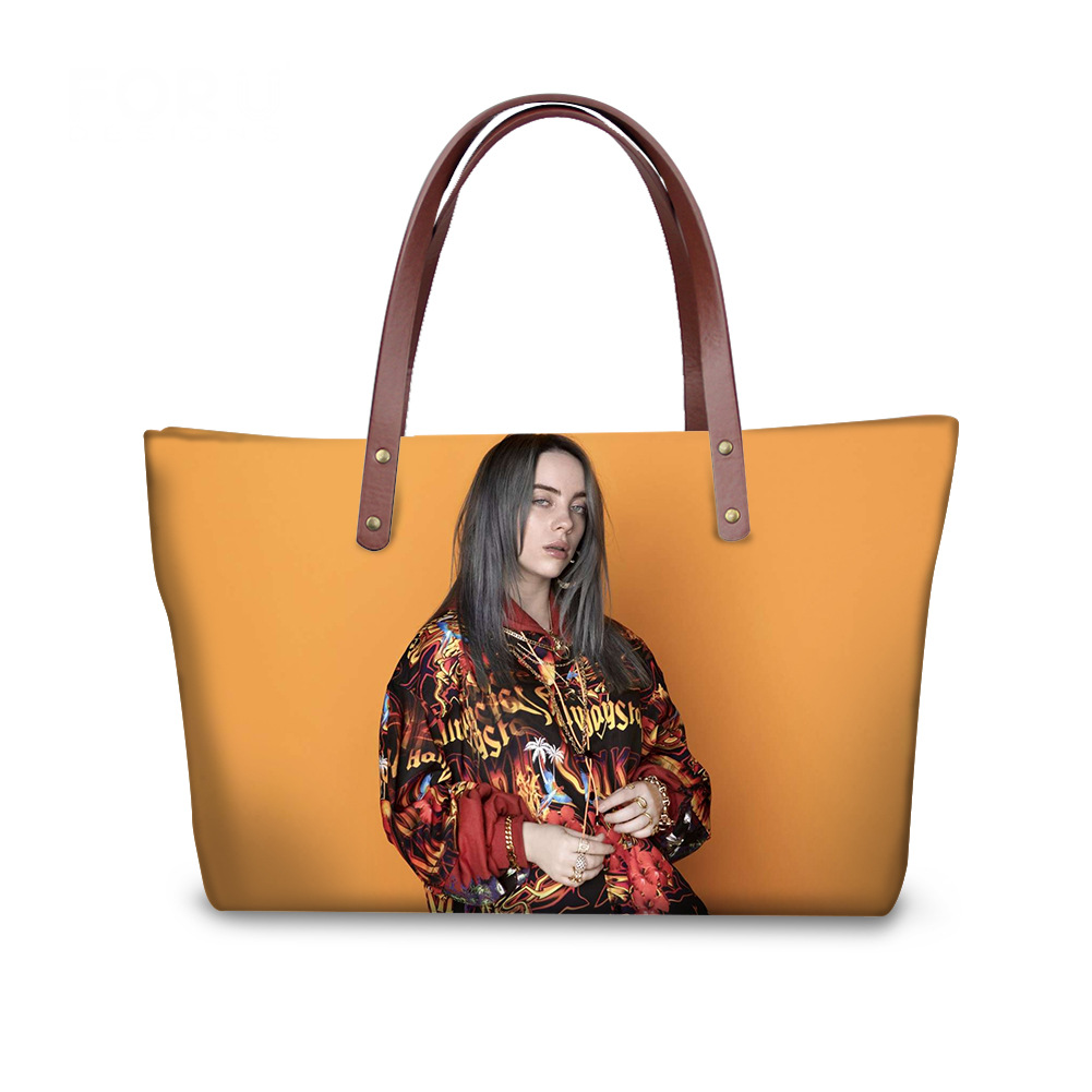 新款碧梨billie青年歌手大挎包女士包潜水布料单肩包数码印花定制