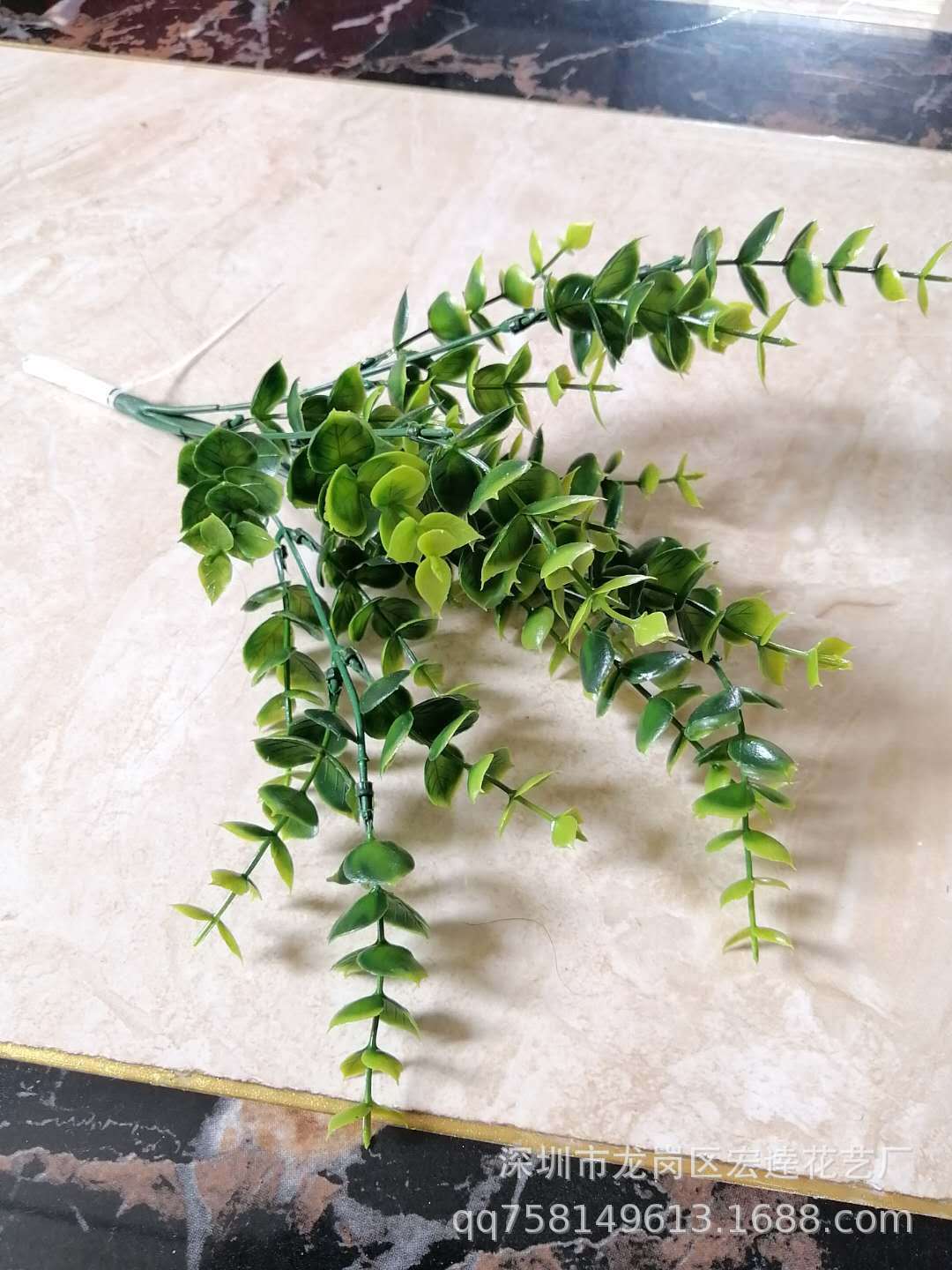 仿真5头优加利草花束 塑料花 客厅办公窒 窒内窒外摆放装饰品