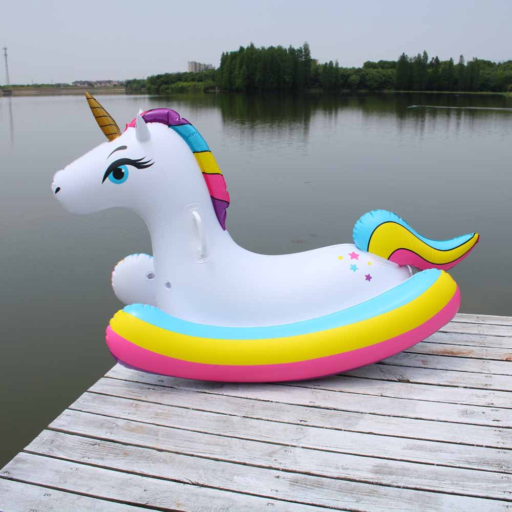 厂家现货 水上充气玩具pvc充气独角兽坐骑浮排 支持一件代发