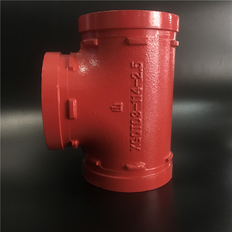 厂家供应正三通沟槽管件 三通卡箍 消防三通消防管件