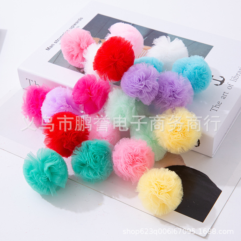 factory direct supply mesh ball diy jewelry accessories flower ball lace mesh ball hair accessories