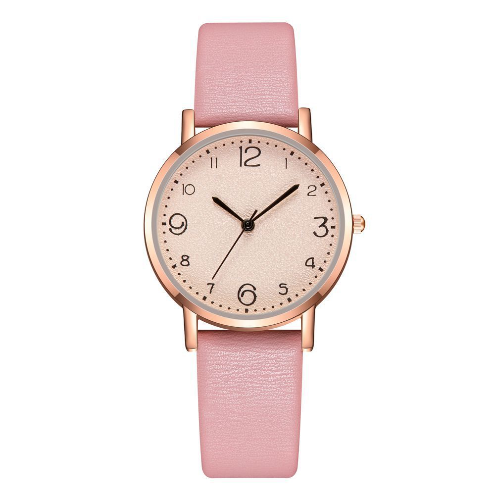 厂家现货批发外贸热卖爆款简约时尚数字女士手表女表皮带款石英表