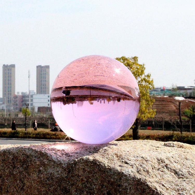 透明玻璃水晶球大号客厅家居饰品颜色水晶球粉色促爱情姻缘摆件