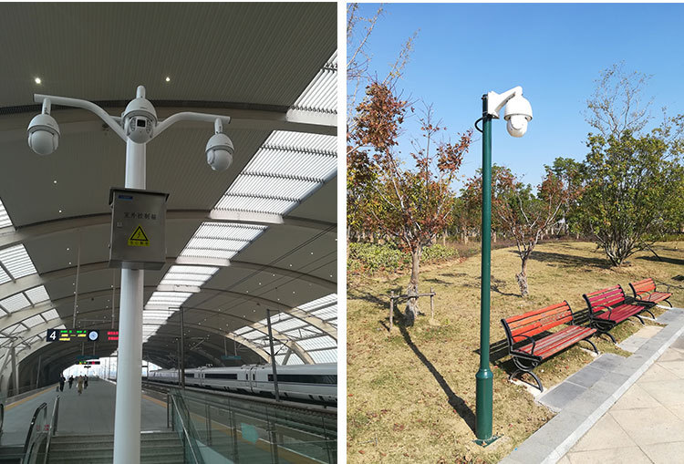 5/4/5/6米不锈钢监控杆枪机球机监控立柱小区立杆