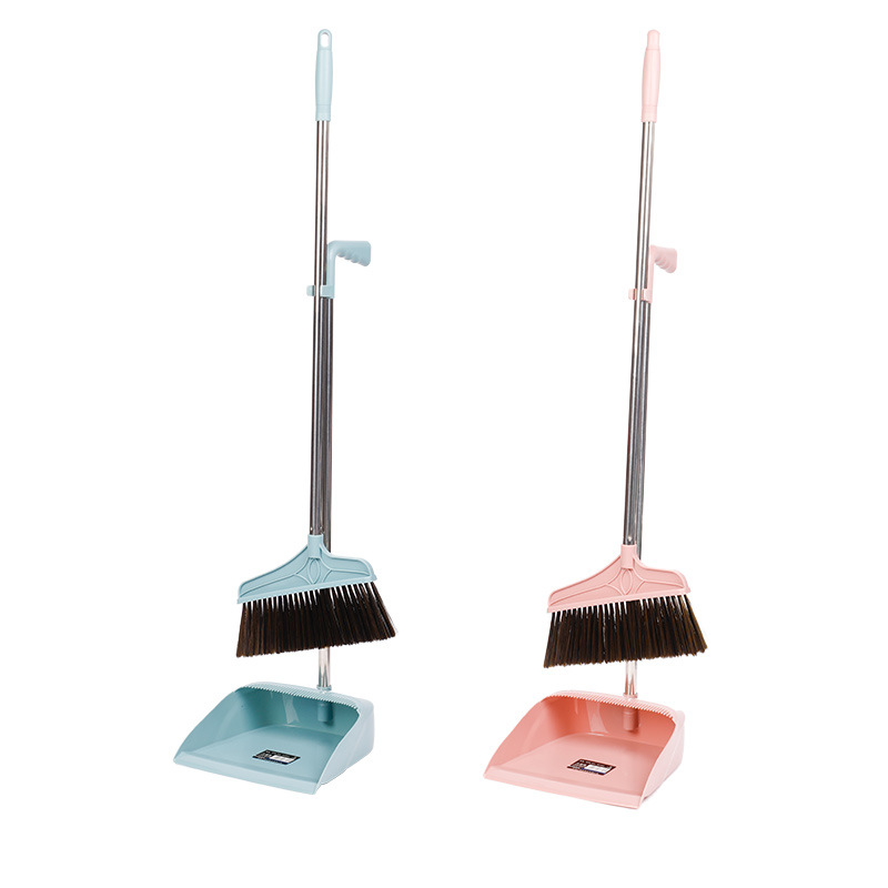 Wholesale Household Cleaning Broom Dustpan Two-Piece Floor Hair Dust Cleaning Broom Set 0678