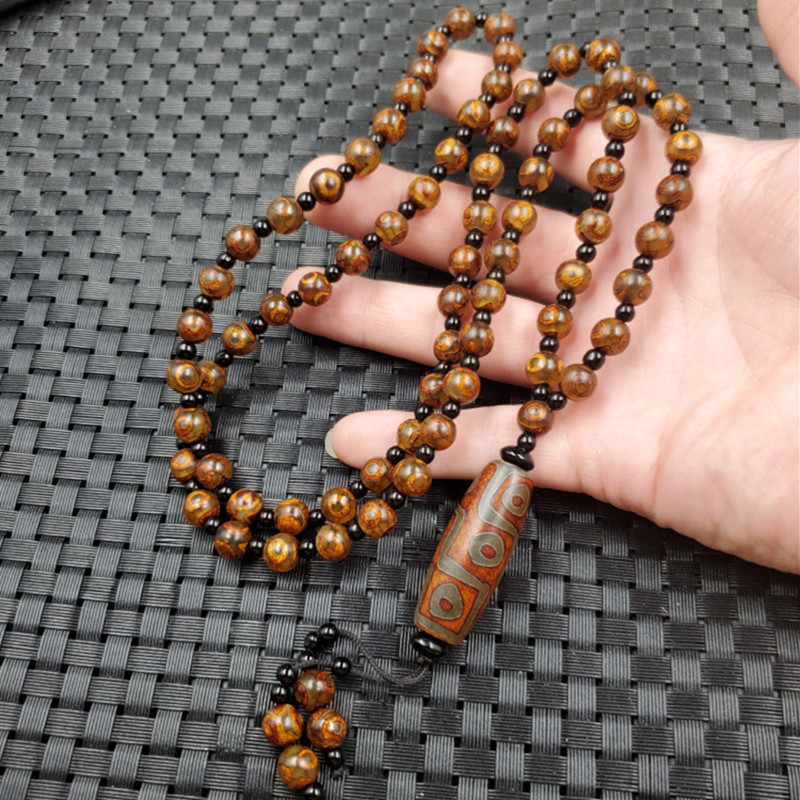 玉龙玉器玉石玛瑙天珠项链三眼天珠路路通毛衣链天珠毛衣链玉项链