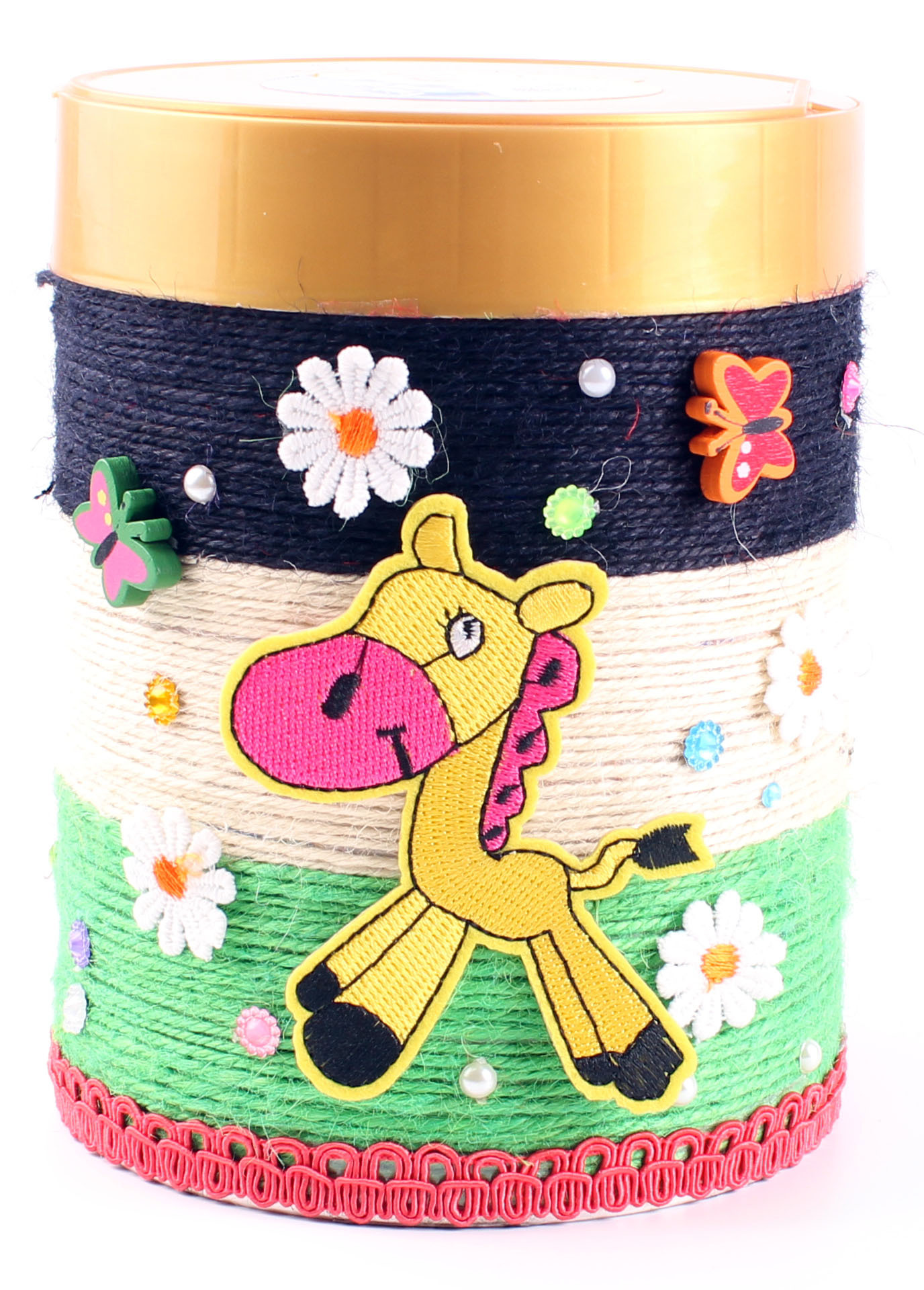 麻绳瓶子奶粉罐diy手工废物利用收纳装饰幼儿园创意花瓶制作材料