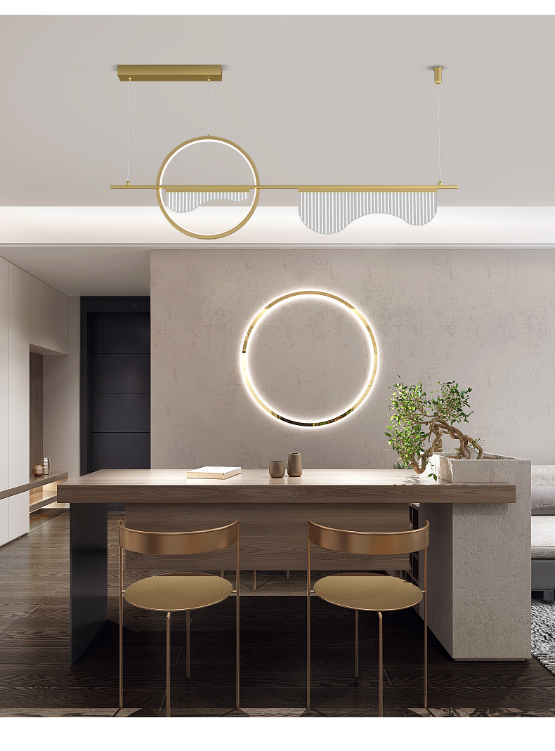 北欧风简约餐厅吊灯 创意个性饭厅线条灯 轻奢设计师主题餐厅吊灯