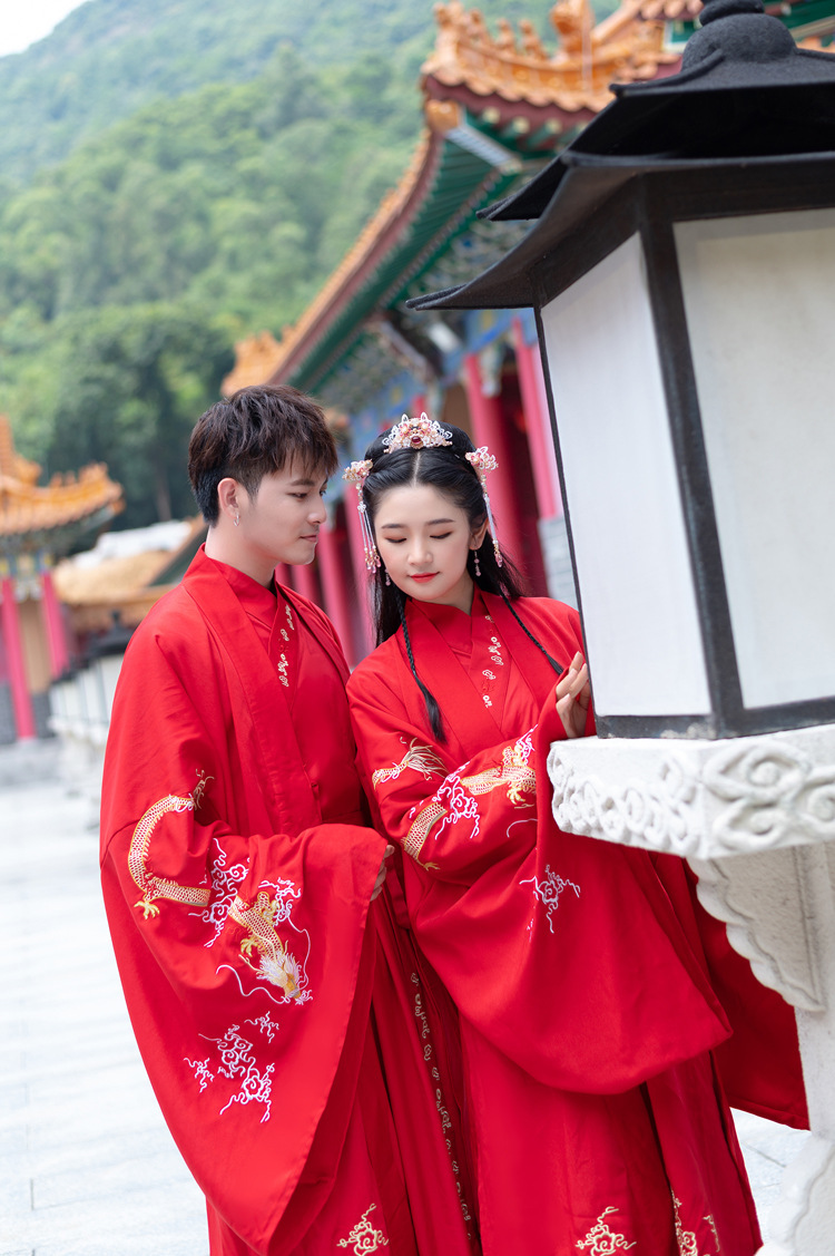 汉服情侣装 古装秋季2020新品 婚礼服cp装套装复古汉元素拍照旅游