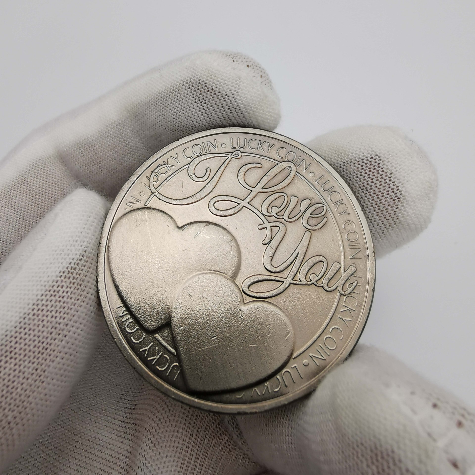 i love you我爱你古银幸运币 爱心纪念币馈赠硬币送女友男友亲人