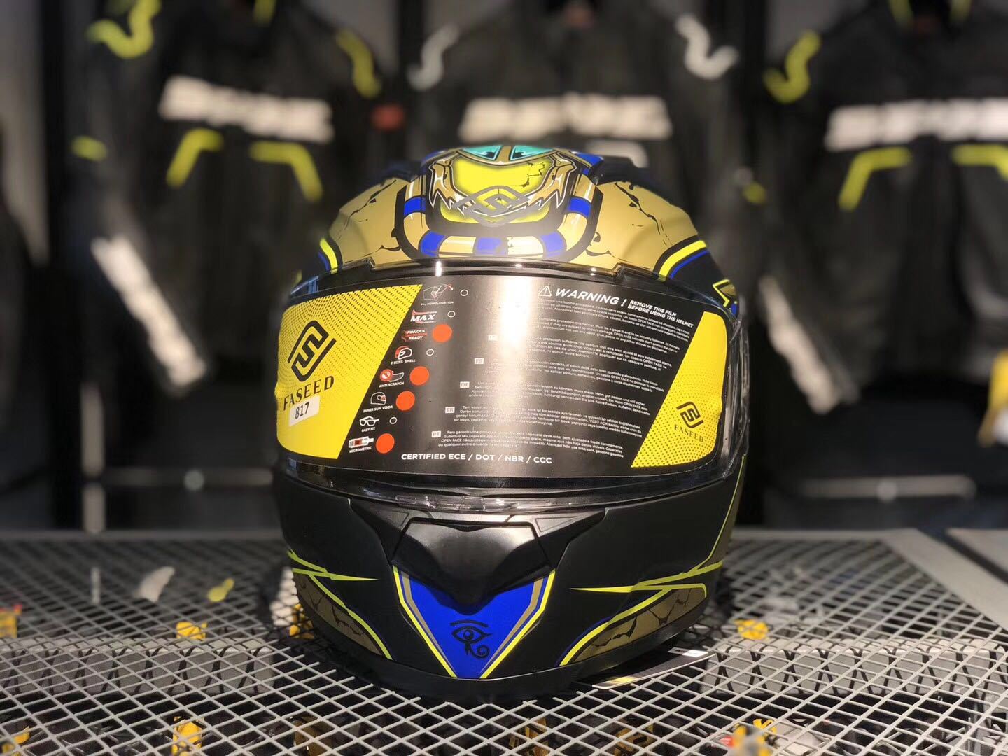 faseed头盔男摩托车双镜片全盔 机车个性女士赛车个性酷全覆式817