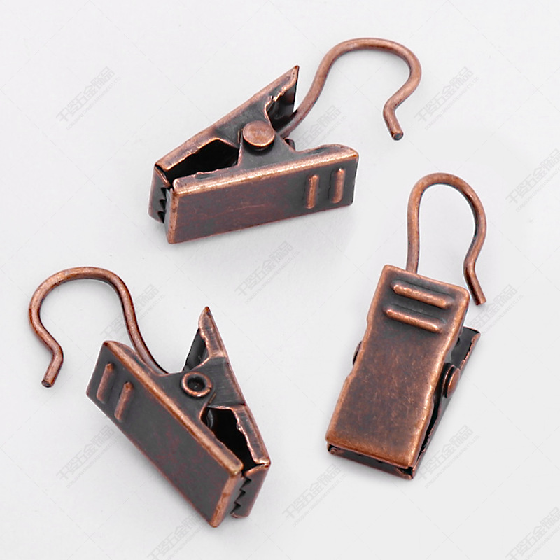 现货直销金属窗帘夹子挂钩 家居浴室s钩窗帘夹小铁夹弹力强可定制