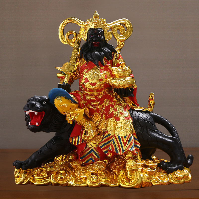 武财神赵公明神像黑脸骑虎赵元帅赵玄朗佛像财神爷招财家用供奉